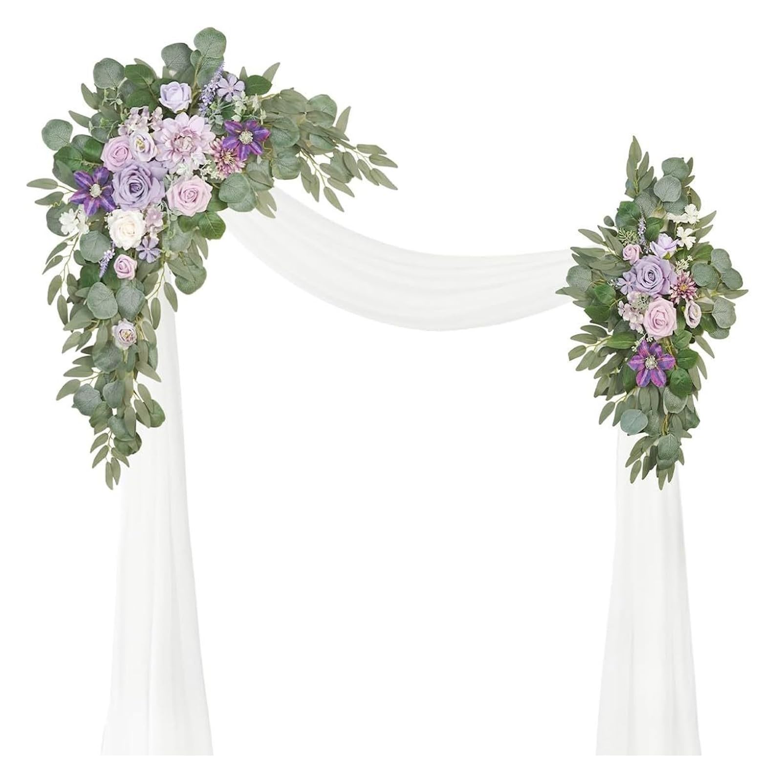 Msioytog Artificial Rose Arrangements Veil for Wedding Welcome Board or Ceremony Archway Ornament Artificial Rose Archway Decoration