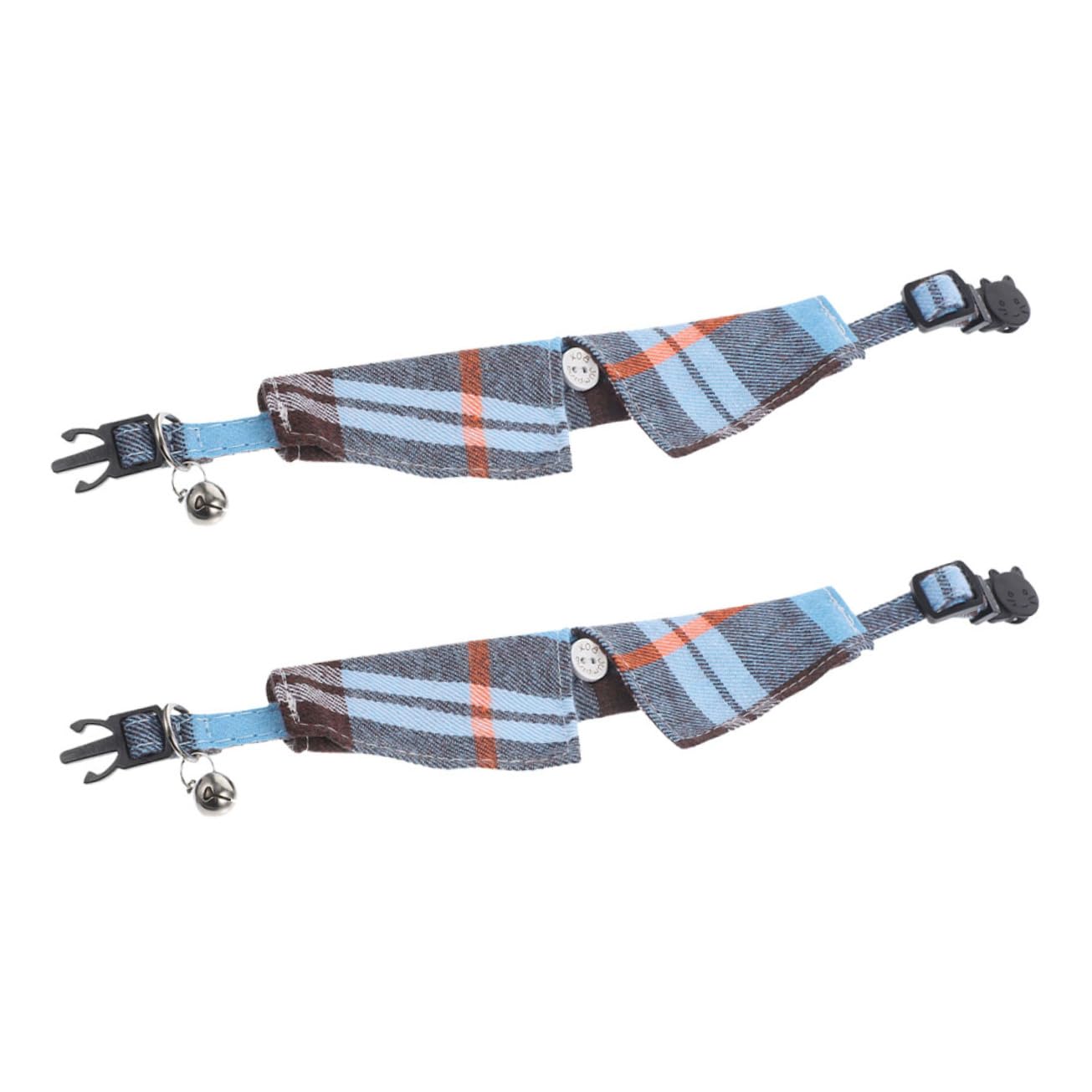 Toddmomy 8pièces Collier pour Chat avec Clochette Et Nœud Décoratif Réglable Et Sécurisé Motif à Carreaux pour Fêtes Photos