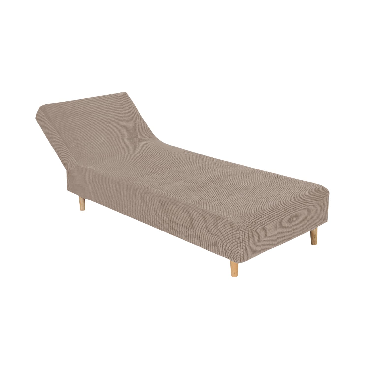 Housse de chaise longue extensible peluche élasthanne tricotée à carreaux 7