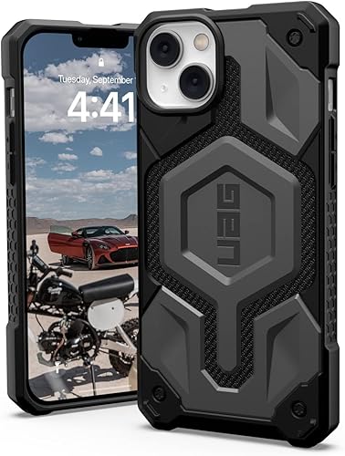 URBAN ARMOR GEAR UAG-IPH22LA-PMS-KS iPhone 14 Plus (6.7) 2022, Impact Resistant Case, MagSafe Compatible, Monarch Pro, Kevlar Silver