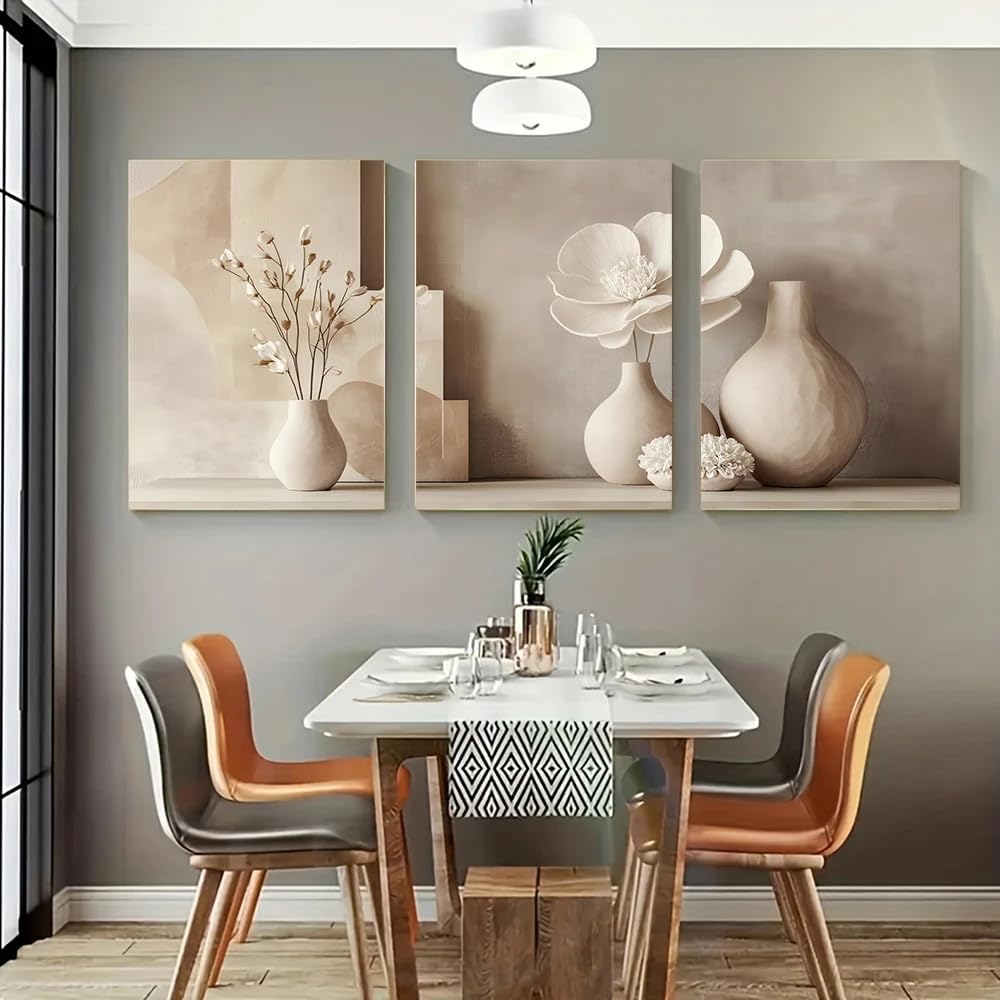 Cuadros decorativos de pared con paisajes de flores silvestres, láminas de arte floral primaveral, pósteres de bosque, decoración moderna para el hogar (50x75cm-3 piezas)