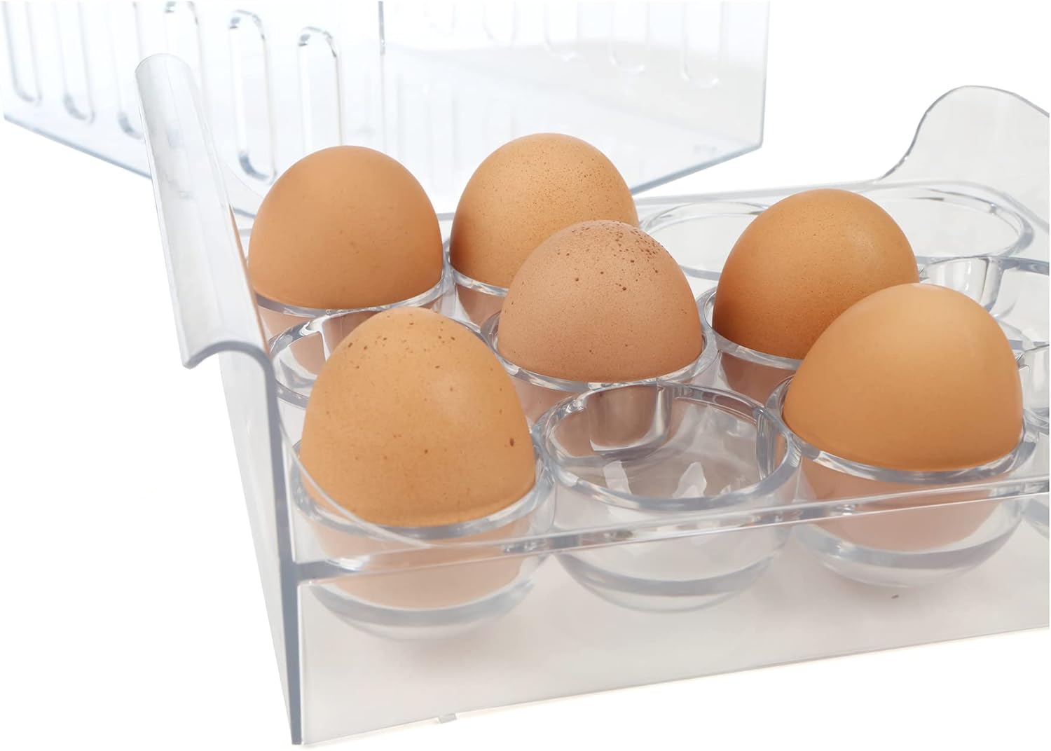 Mind Reader Egg Storage Drawer for Refrigerator, Fridge Organizer, Stackable, Bin, 6.75"L x 8.75"W x 3.5"H, Set of 2, Clear