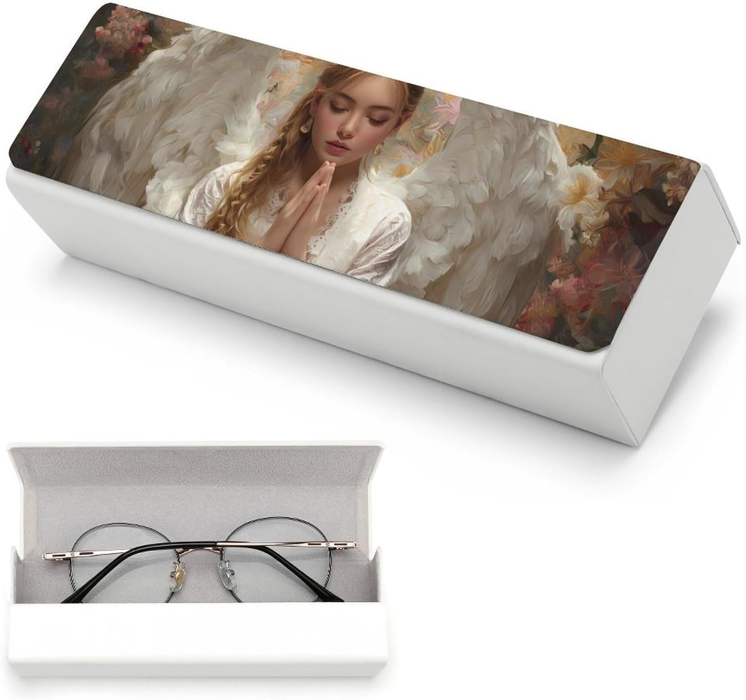 Angel1 And Floral Eyeglasses Case with Cleaning Cloth image 5