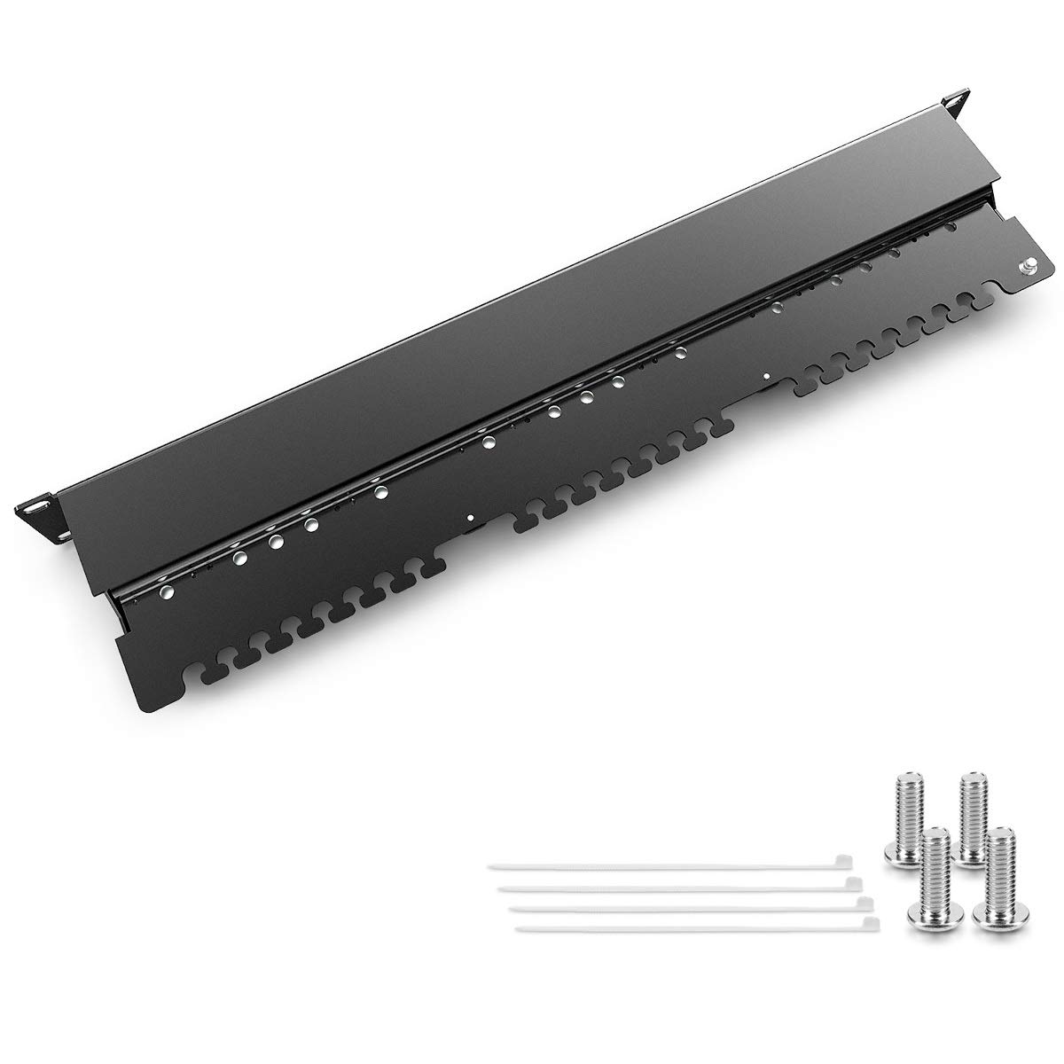 kwmobile Patch Panel 24 Porte 19" - Pannello Patch Cat 6 schermato - Distributore cat6 con Cavo per Messa a Terra e Materiale per Montaggio