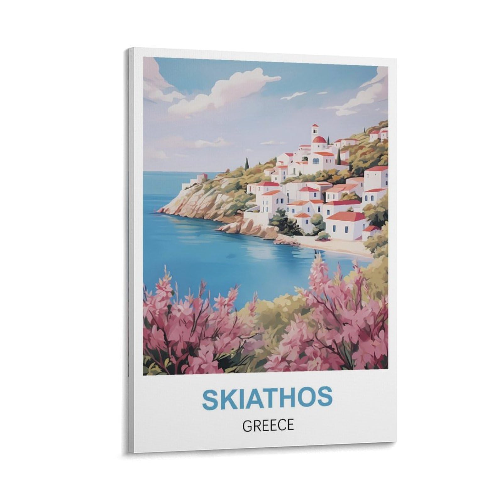 JYICUNCHO Skiathos Greece Vintage Travel Posters 16x24inch(40x60cm) Canvas Prints Wall Art Paintings Pictures