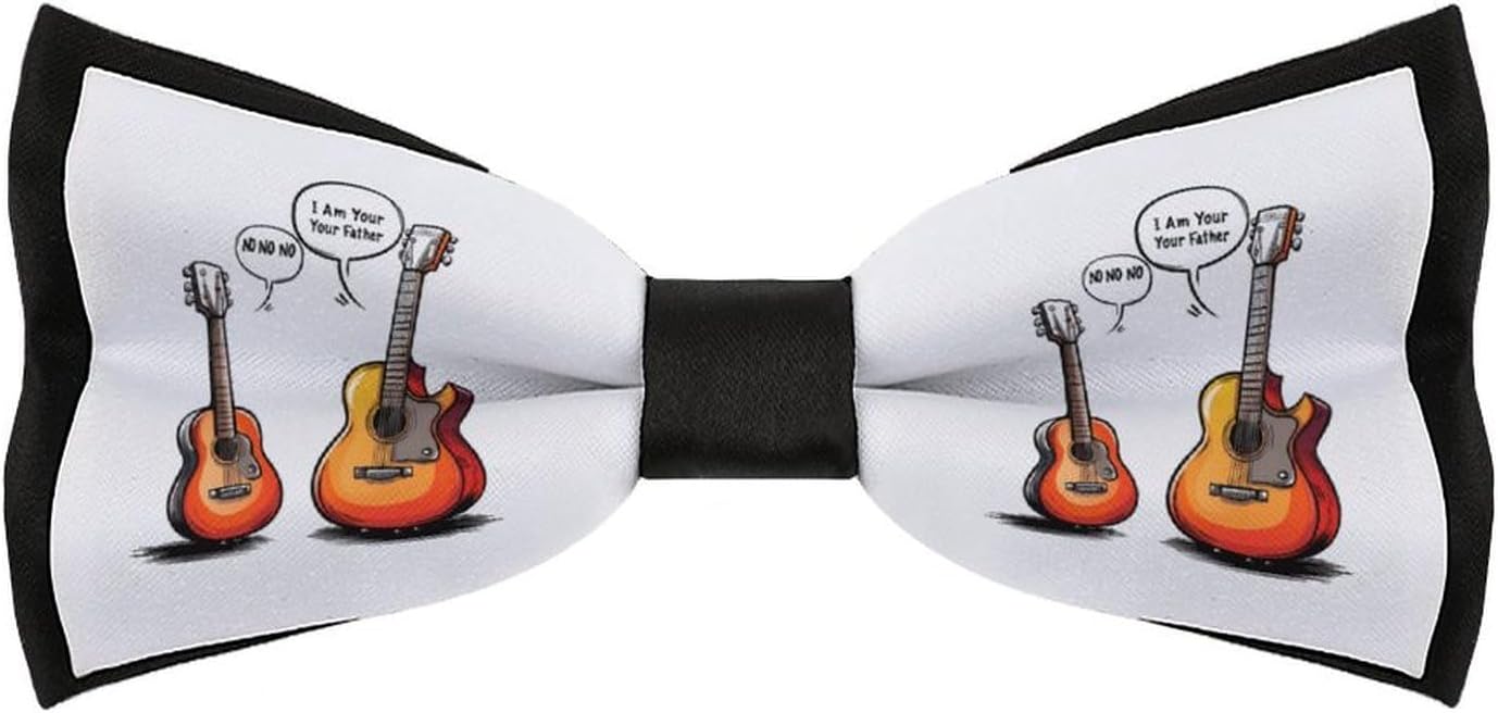 I Am Your Father Guitar Music Bow Ties for Men Fun Printed Pre Tied Adjustable Bowtie for Party Wedding