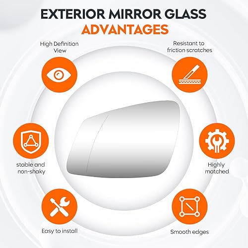 Miniatura 6 de Youxmoto Driver Left Side Heated Mirror Glass Replacement for 2009-2019 BMW 228i 320i 328i 330i 335i 428i 430i 435i 440i 535i 550i 640i i3 M2 M3 M4