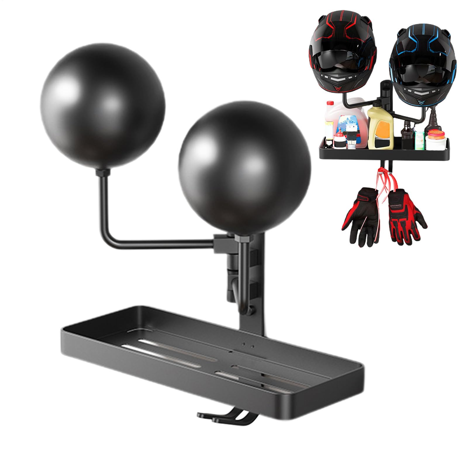 Support casque moto mural et patère pour veste de moto ou chapeau de protection