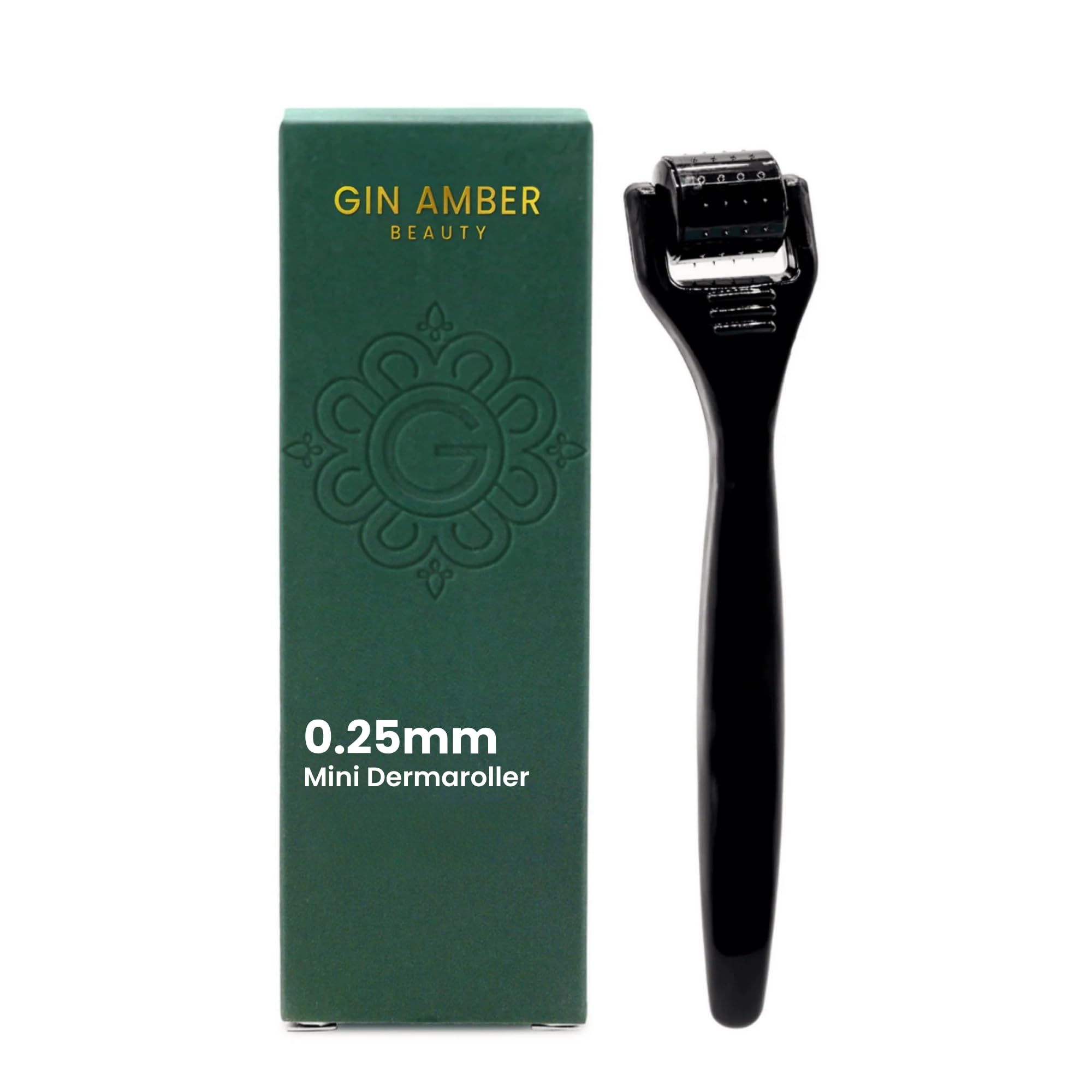 Gin Amber Beauty Mini Derma roller 0 25mm - 48 Real Individual Needles Microdermabrasion Device for Skin Care