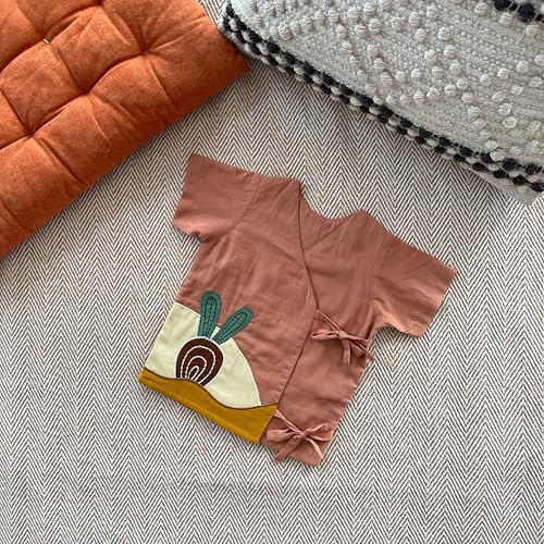Image of Organic Cotton Jhabla Set for Infants and Toddlers | Front Buttons Unisex Jabla | Soft Mulmul