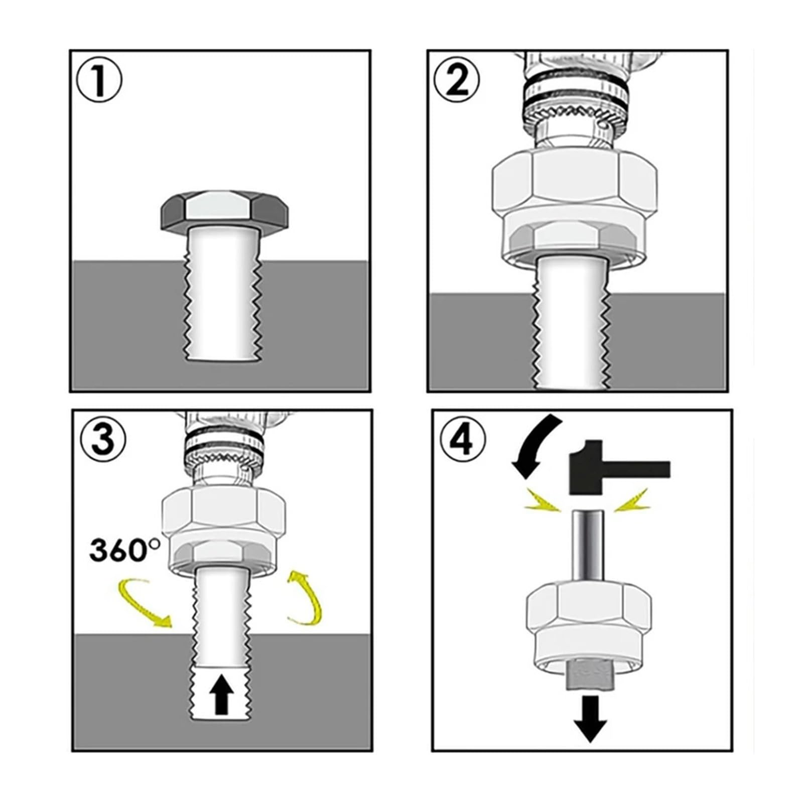 Kit di strumenti per la rimozione dei dadi, 10 pezzi, 3/8", per rimozione di dadi danneggiati e arrotondati