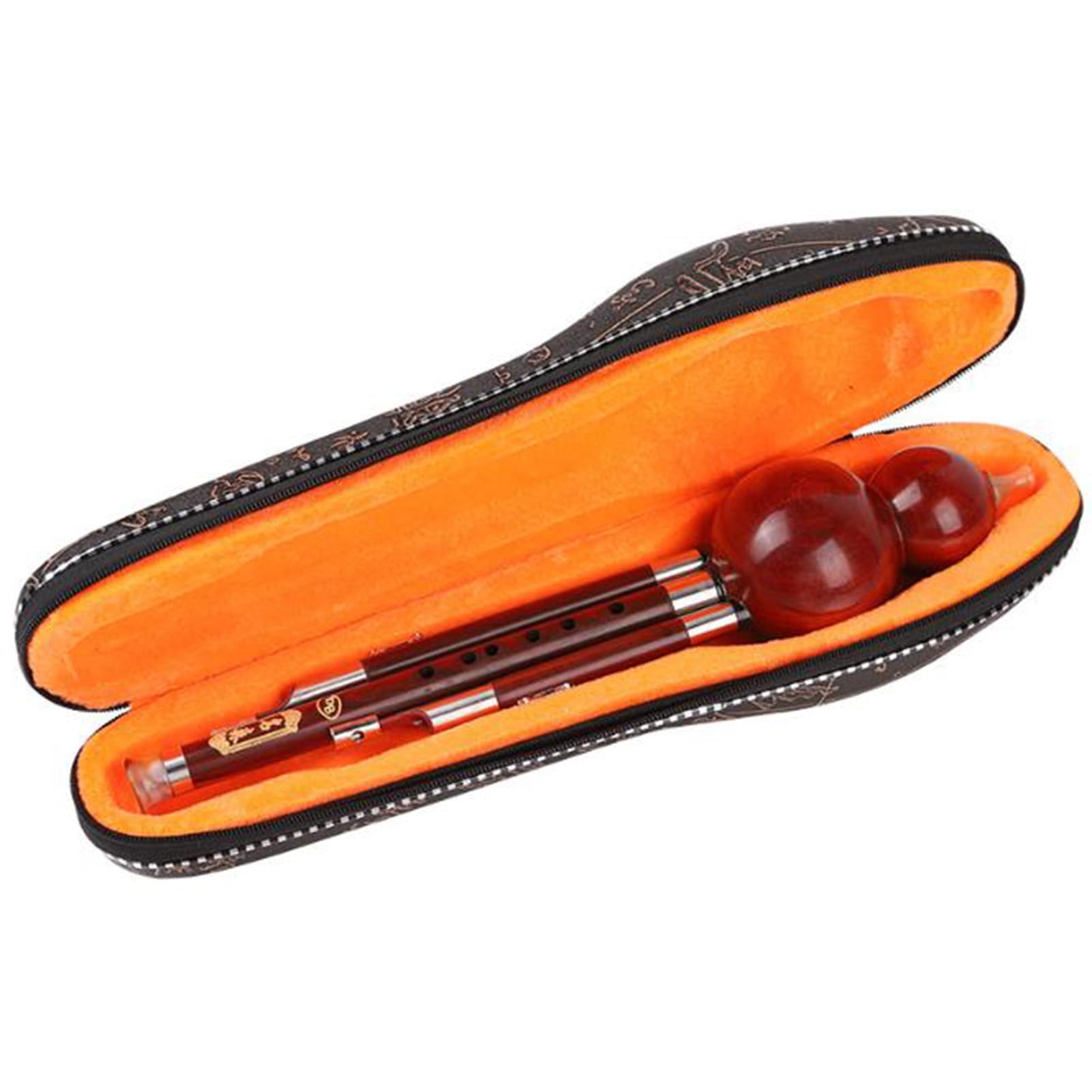 Hulusi, flauta Hulusi hecha a mano de bambú chino Hulusi con nudo chino for principiantes amantes de la música, instrumento de viento de madera (si bemol)(C key)