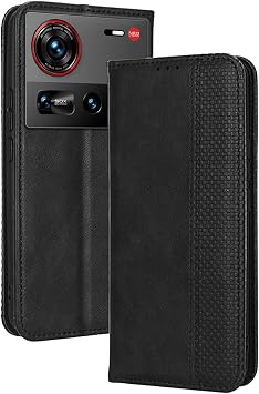 Topme Case Design for Nubia Z70S Ultra/Nubia Z70 Ultra 6.85" Inches Cover, Leather Phone Case Stylish Textured Card Slot.Black