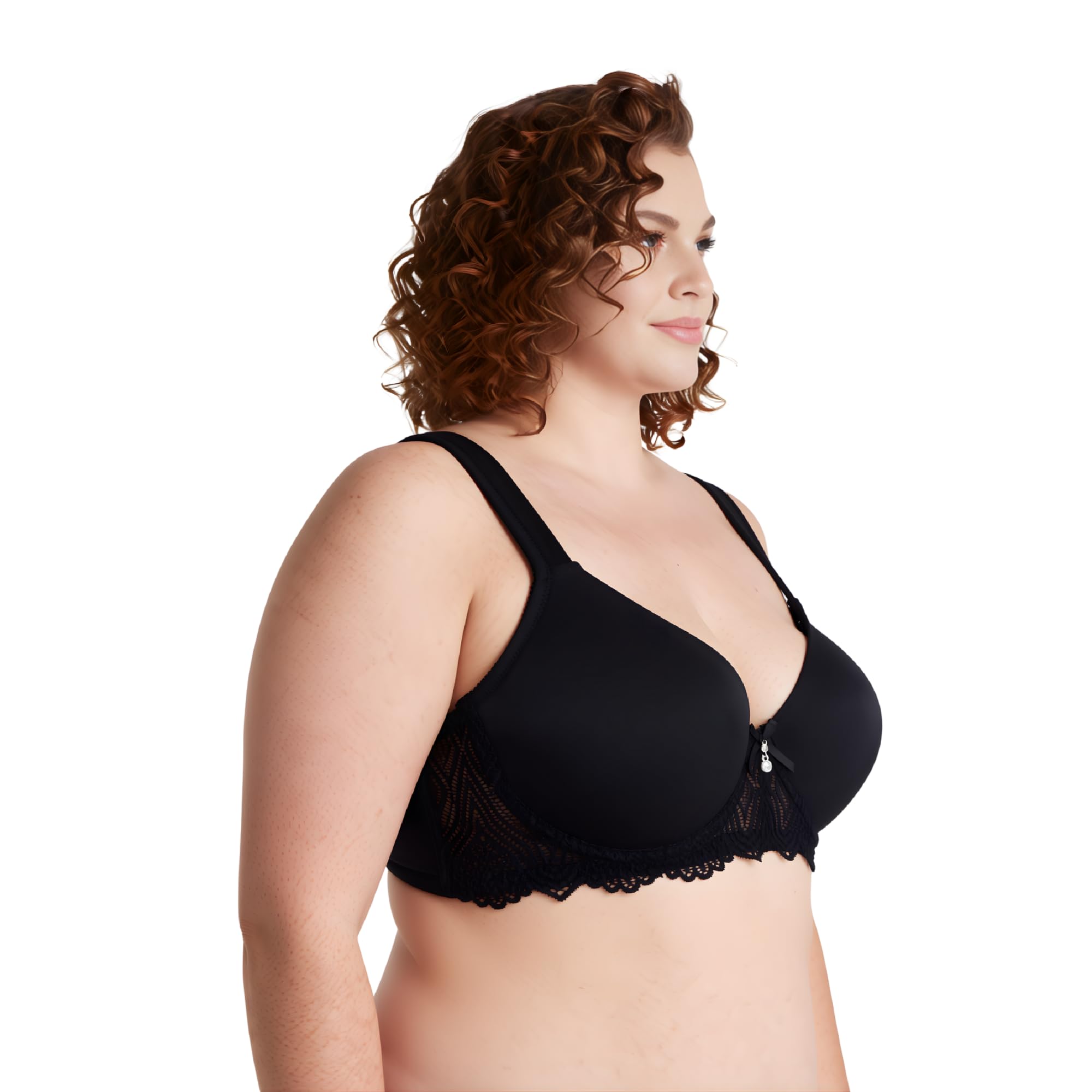 Curve Muse Leggermente Imbottito Ferretto Reggiseno con Spallacci Imbottiti | Imbottito, Elasticizzato, Nylon, Elastan, Spalline Imbottite