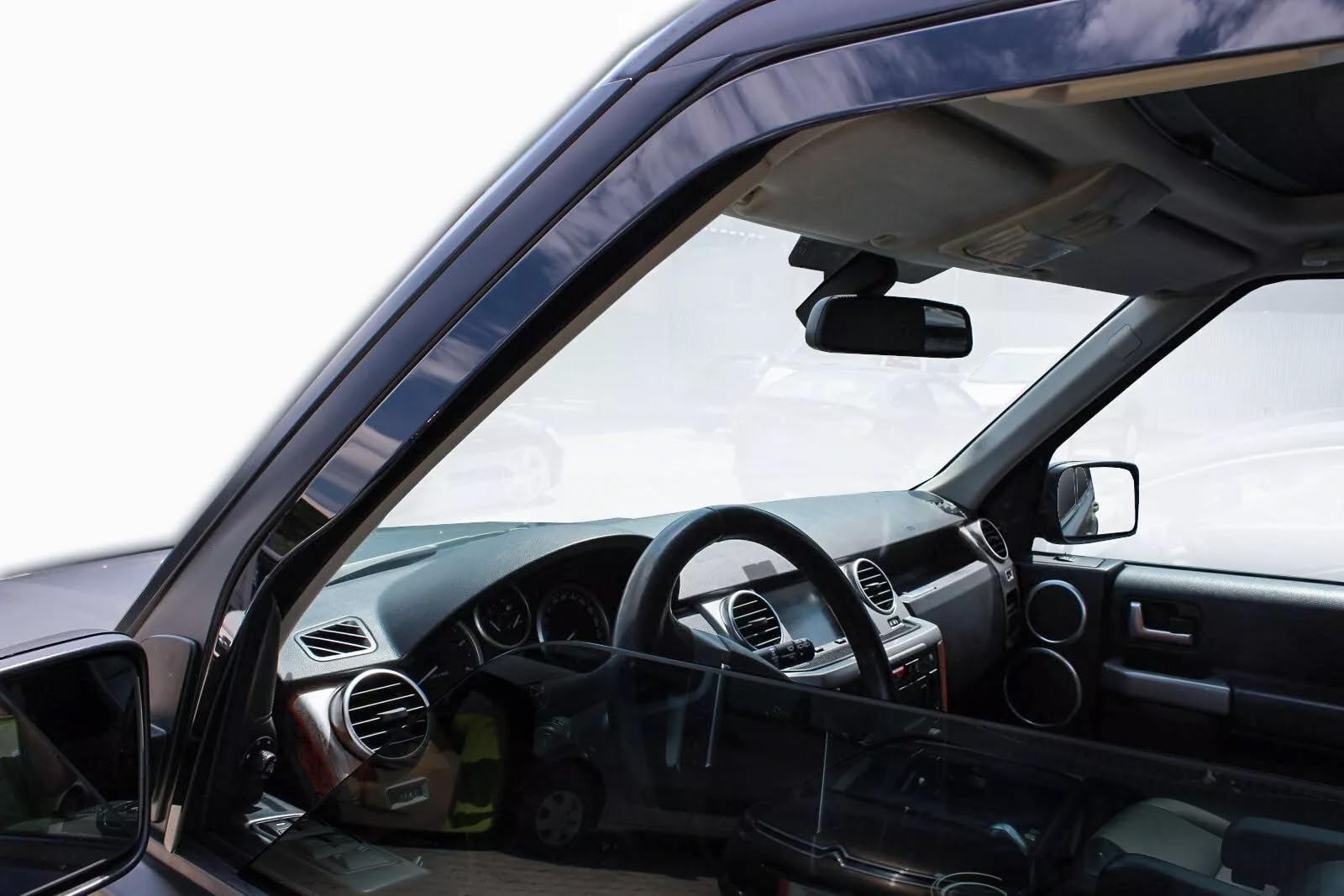 4 szt. Przezroczyste deflektory przeciwdeszczowe do przednich i tylnych szyb samochodowych kompatybilne z Land Rover Discovery 3/4 (2005-2016)