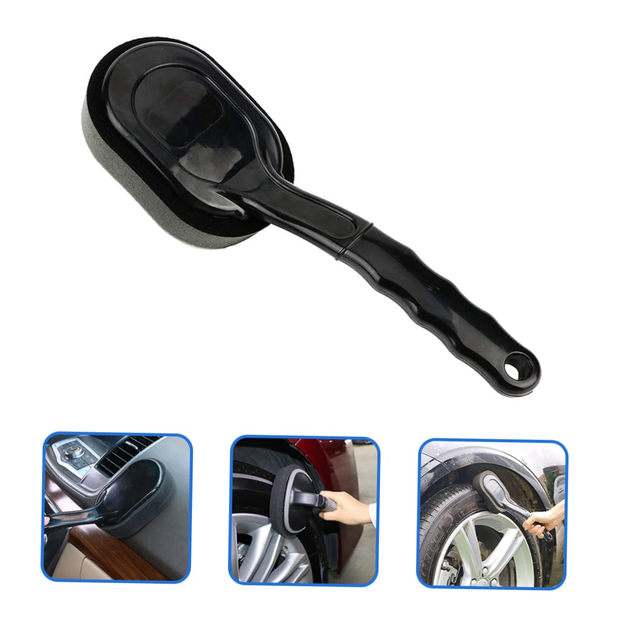 Amosfun 4 Pezzi Spazzola Detailing Auto per Cerchi con Sostituibile Applicatore Lucidante Pneumatici Leggera e Durevole per Pulizia Pneumatici e Cerchioni Auto