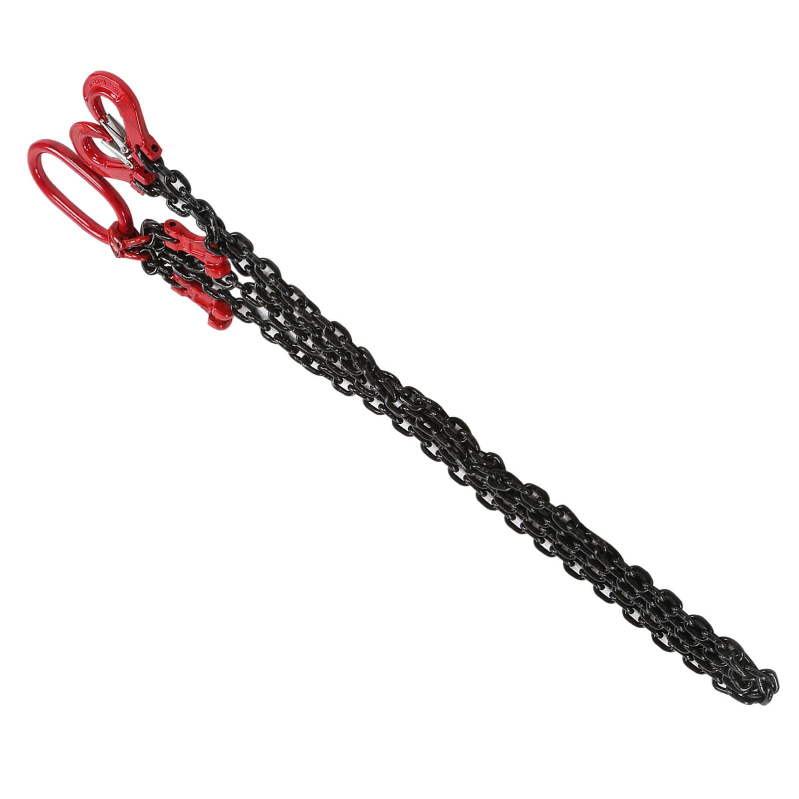 1 Filo Atena di Traino, Catena di Sollevamento Regolabile, Catena di Sollevamento, 2 Ganci Regolabile per Gru, 2 Metri, 4,75 Tonnellate, 8 mm