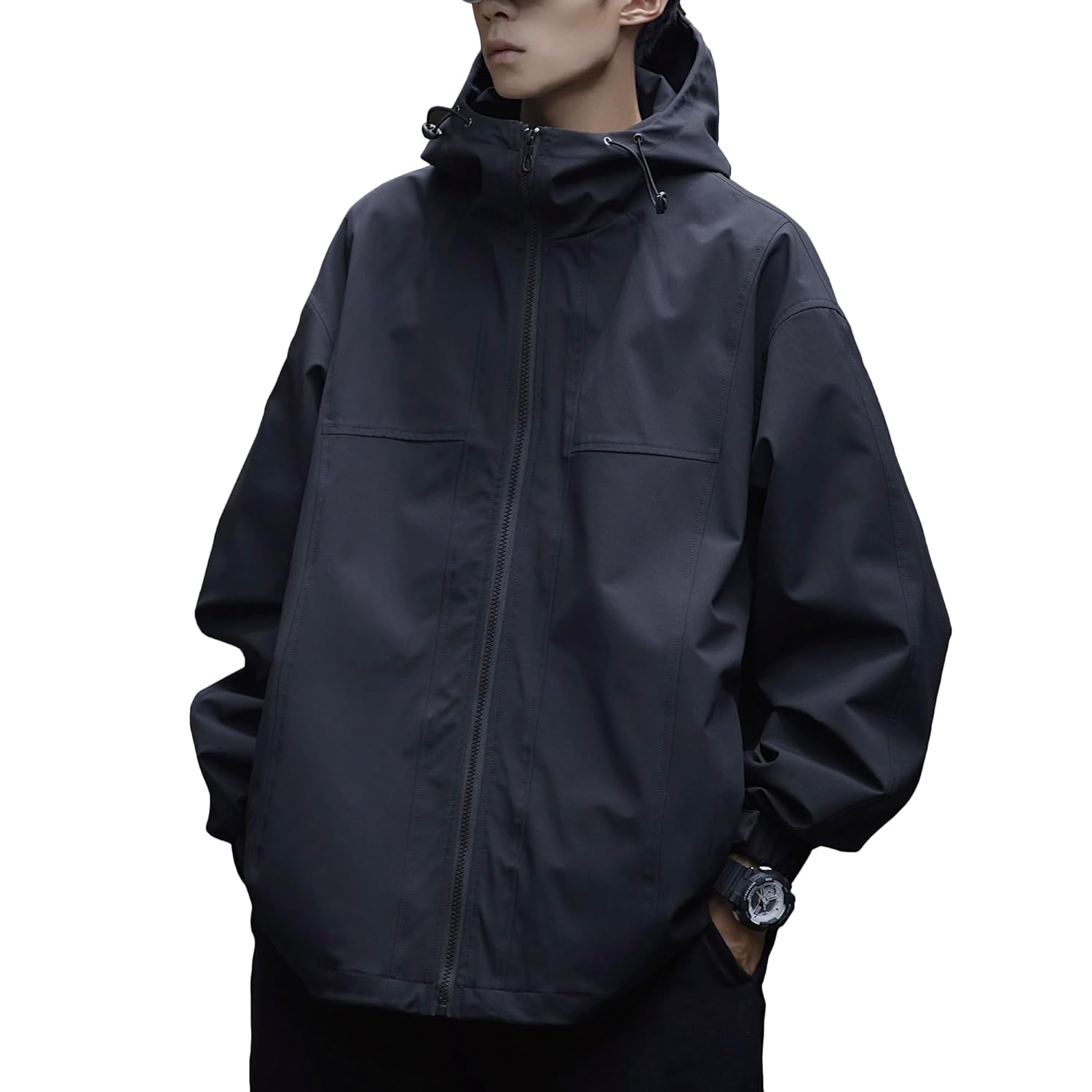 W Wonyo Mountain Hoodie, Men’s, Windbreaker, Water Repellent, Mountain Jacket, Windproof, Outerwear, Lightweight, Autumn Clothes, Large Size, Outerwear, Autumn, Winter, Cold Protection, Outdoor,