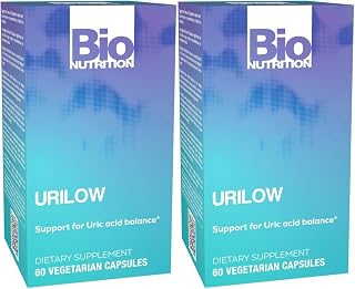 Bio Nutrition 2 Pack Urilow 60 Vegetarian Capsules | Natural Support for Urinary Health | Promotes a Healthy Uric Acid Balance