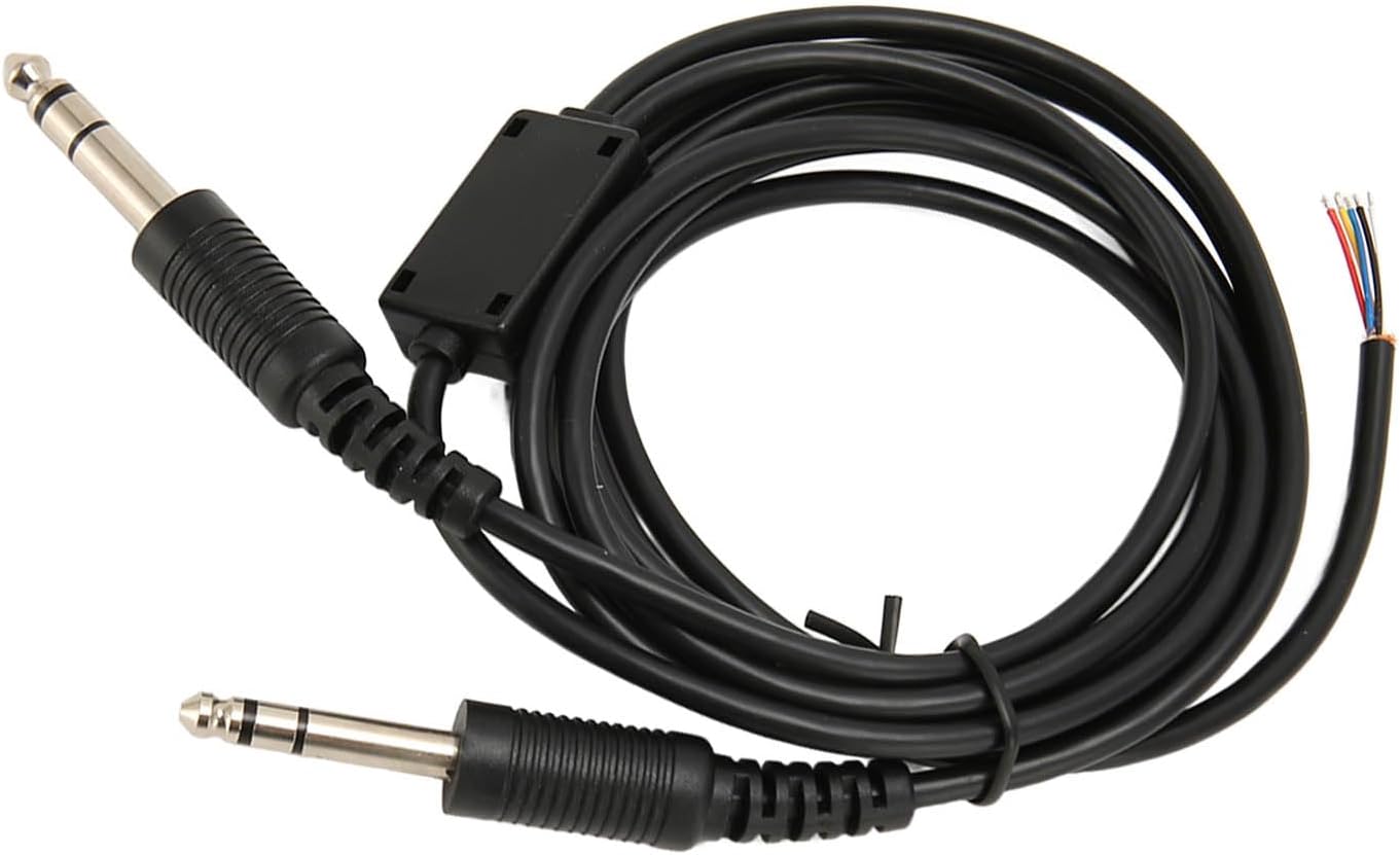 GOWENIC Aviation Headset Replacement Cable, PVC Material, 2M Cable Length, Dual GA Plugs, for David Clark AVCOMM Universal Aviation Headset