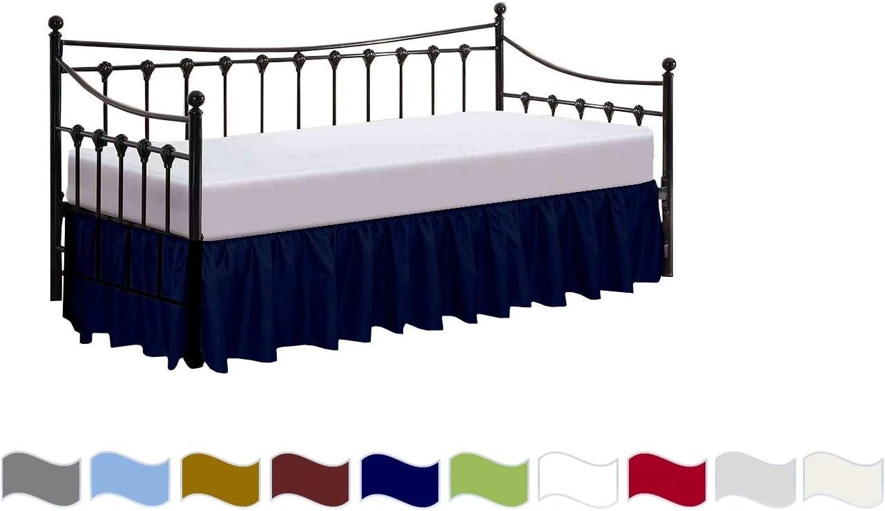Daybed Skirt Dust Ruffle Split Corners with 18 Inch Drop