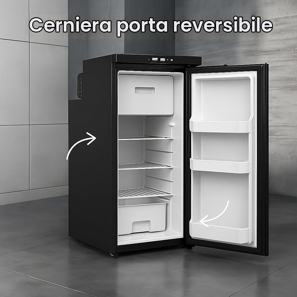 Frigo Portatile 90L a Compressore 12V 24V, Frigorifero Elettrico per Auto Camper Campeggio, Mini Frigo Silenzioso con Bluetooth, Frigo da Viaggio, Raffreddamento fino a -20°C