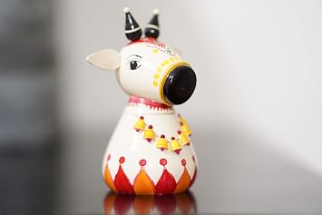 Hastha Kalalu Nandi Shaped Container Basava/Nandi/Cow/Gou Matha- Decorative Statue or Toy Handmade in Etikoppaka Style | Return Gift One Piece