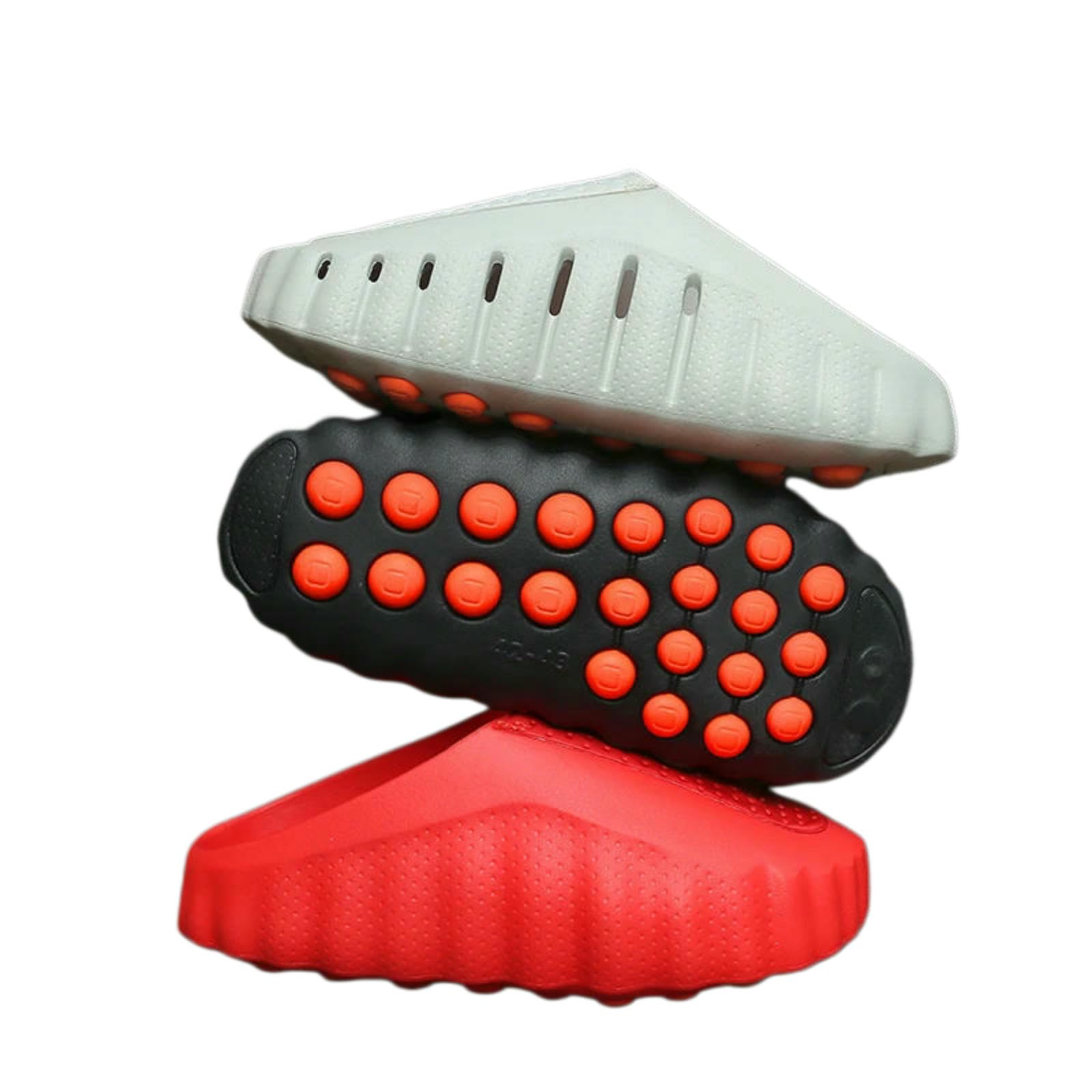 WANGSHUO Ciabatte Estive Unisex Bi-Tone Foot Massage Eva Mules, Slides di Suola Spessa Traspirante Perforata, Calzature Resistenti all'Usura Impermeabili-grey-40-41