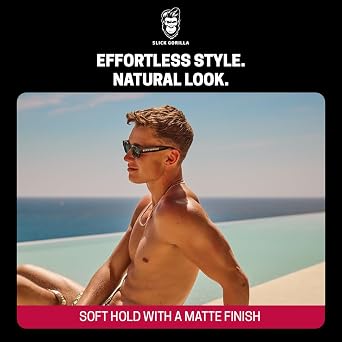 Slick Gorilla Lighwork Matte Hair Clay for Men 2.5 oz | Matte Finish | Flexible Hold | Lightweight Styling Clay | Water-Based | Natural Texture | Non-Greasy Grooming Clay for Everyday Use