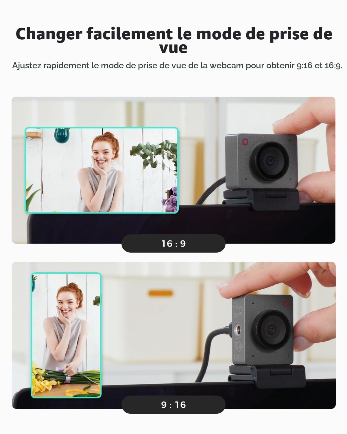 OBSBOT Meet SE 1080P@100 FPS Webcam pour PC avec Capteur 1/2,8", AI Framing et Autofocus, Mode Beauté, Léger, Contrôle Gestuel, Staggered HDR, Web cam pour Streaming, Réunions, Gaming (Space Grey)