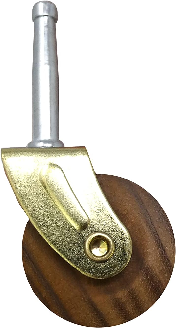 Shepherd Hardware 9051 1-5/8-Inch Designer Stem Casters, Wood Wheel, 5/16-Inch Stem Diameter, Brown, 2-Pack