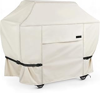 NettyPro Grill Cover for Outdoor Grill 60 inch Waterproof Heavy Duty Gas BBQ Cover for Outside Weber, Char-Broil, Brinkmann, Jenn Air, Nexgrill 3-4 Burners Barbecue, Beige