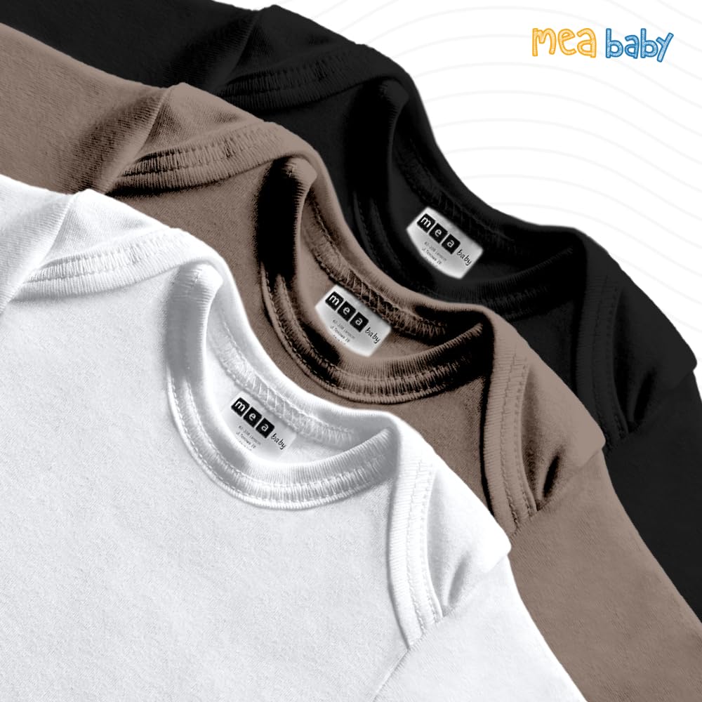 MEA BABY body niemowlęce z długimi rękawami unisex ze 100% bawełny po 5 sztuk, body niemowlęce z nadrukiem, body niemowlęce dla dziewczynek, body niemowlęce dla chłopców