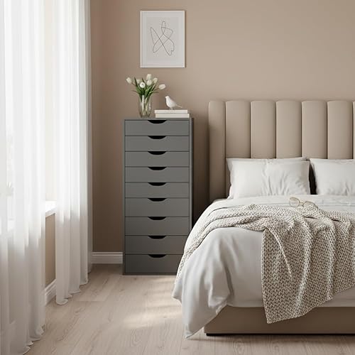 Miniatura 119 de Naomi Home Cómoda de 5 cajones para dormitorio, alta y elegante, con ruedas y estantes de almacenamiento, pequeña para guardarropa, para maquillaje,