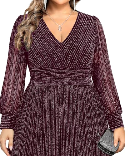 Image of Pinup Fashion Plus Size Formal Evening Glitter Prom Wedding Guest Dress | Silver thread straight knit, v-neck, empire waist, back zipper, a-line, maxi long, perfect for evening party, wedding guest