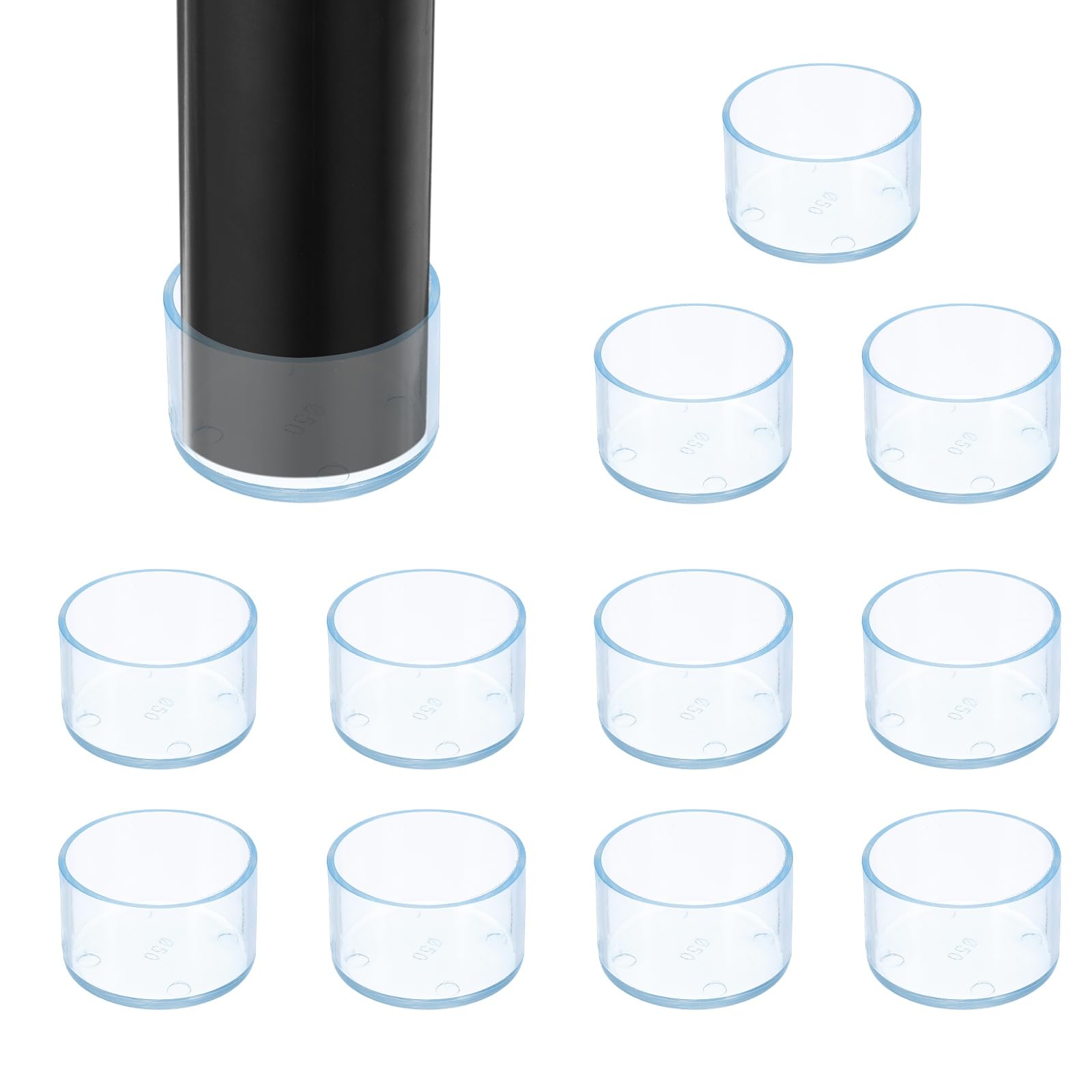 sourcing map 12Pcs Chair Leg Floor Protectors, 1.97 Inch ID Clear Chair Leg Caps, Round Transparent Furniture Foot Covers Non-Slip Anti-Scratch for Floor, Hardwood, Tile Protection