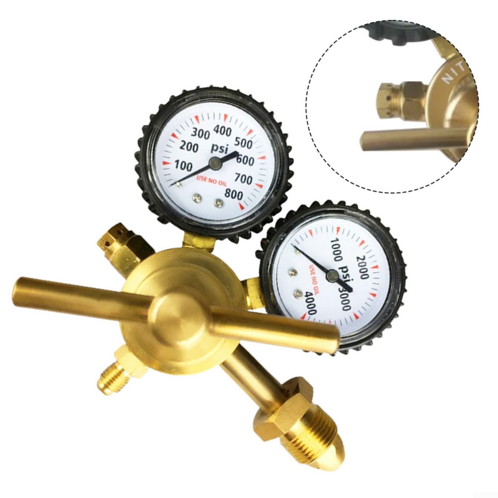 Regolatore di pressione di azoto in ottone G5/8 filettatura esterna Riduttore di pressione con manometro 1-200 bar ingresso 1-60 bar uscita