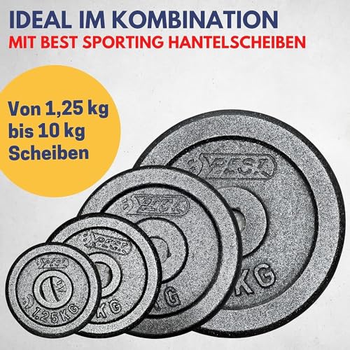 Foto von BEST SPORTING Hantelset Kurzhantel Hanteln 10 kg aus Gusseisen mit Sternverschluss - Hantel verstellbar für Männer und Frauen - Für Dein Workout und Fitnesstraining Zuhause - Adjustable Dumbbell Set