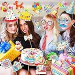 25Pcs Funny Birthday Photo Booth Props with Stick, Theme Selfie Props, Party Supplies, Photography Backdrop Decorations - Image 4
