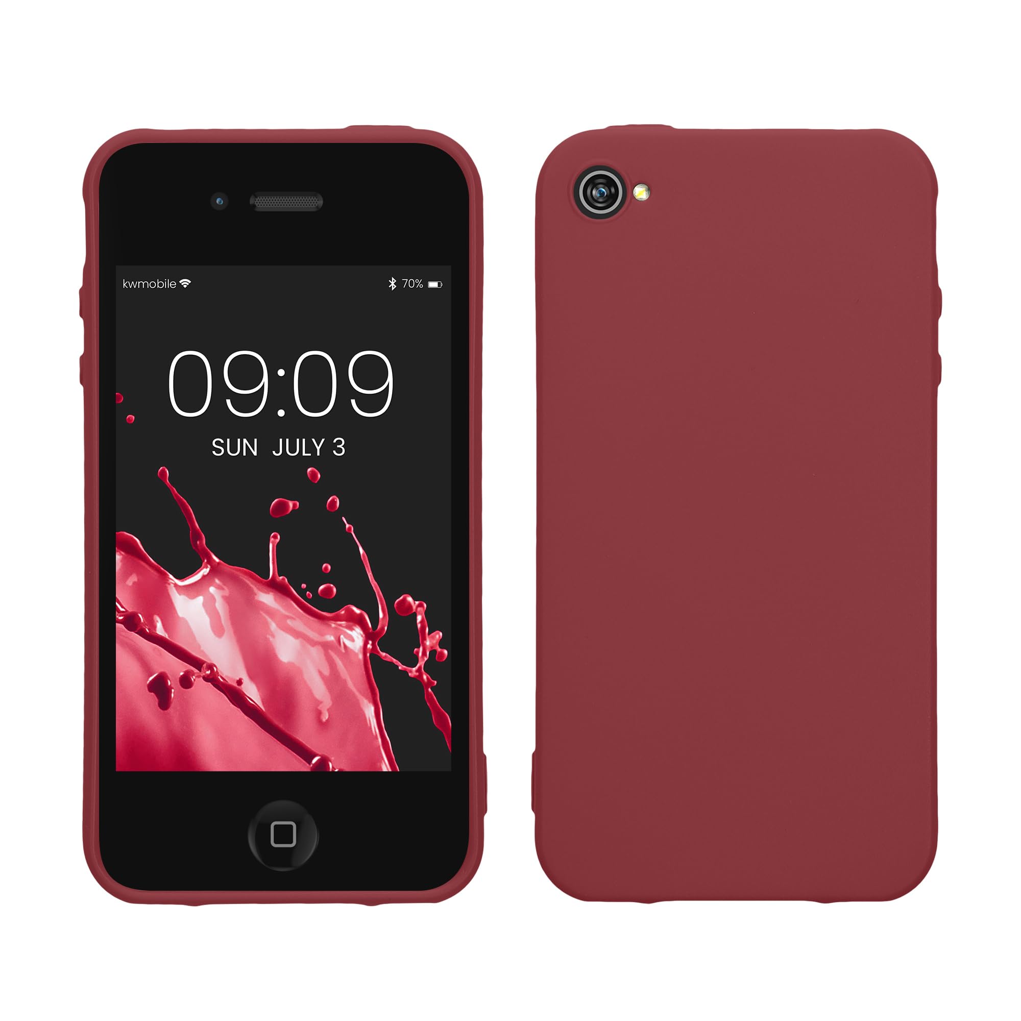 kwmobile Hülle Apple iPhone 4/4S – Soft TPU Silikon Case, Bordeaux Violett
