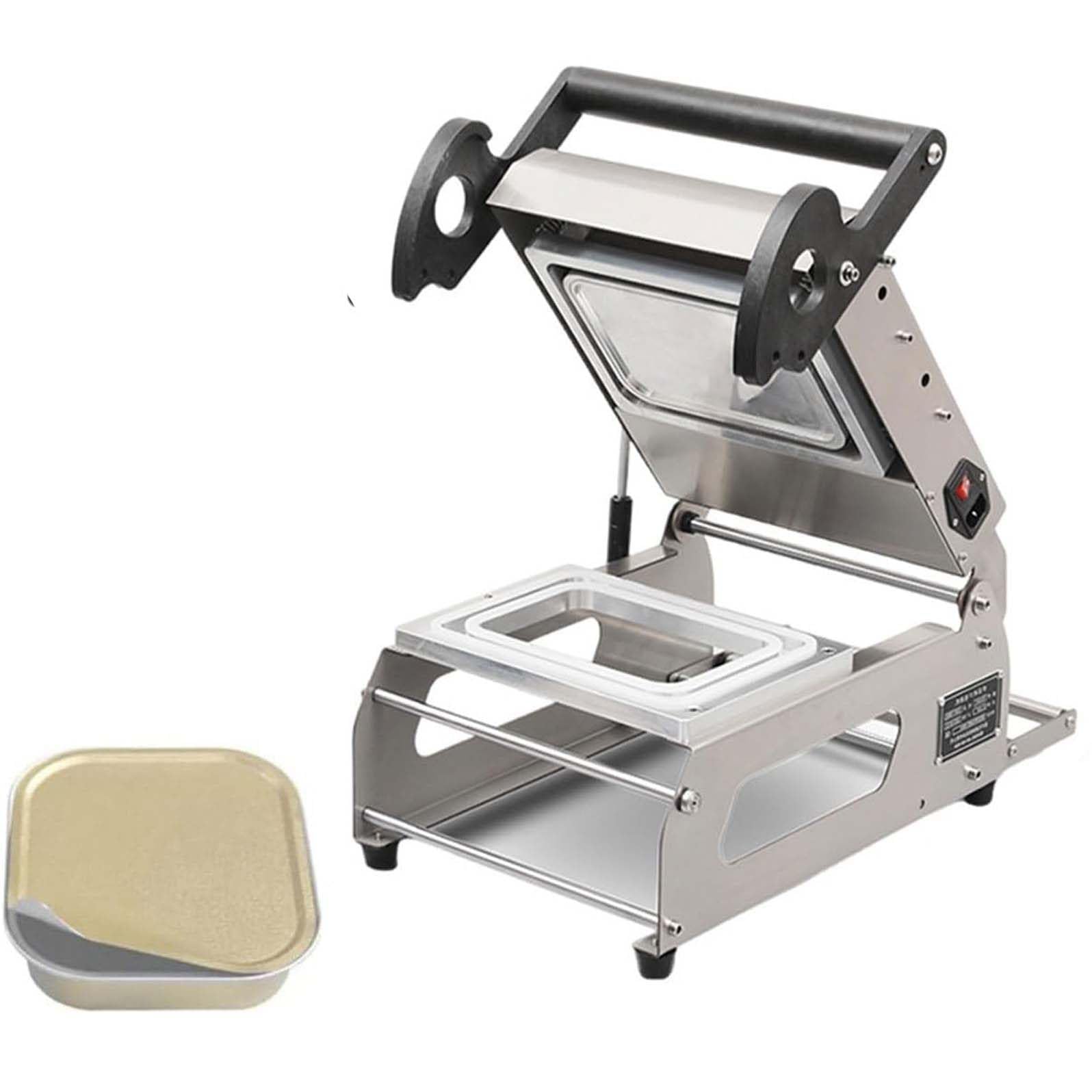 ASerZenith Commercial Semi-Automatic Food Tray Sealer, Efficient Manual Packaging Solution For Lunch Boxes And Meat Trays, 7~8 Times/Minute Operation,26 * 17Cm
