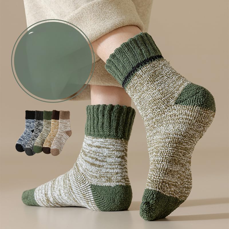Vintage Cozy Thick Wool Socks 5 Pairs Classic Winter Knit Warm Boot Socks Fairy Grunge Emo Thermal Hiking Crew Socks2
