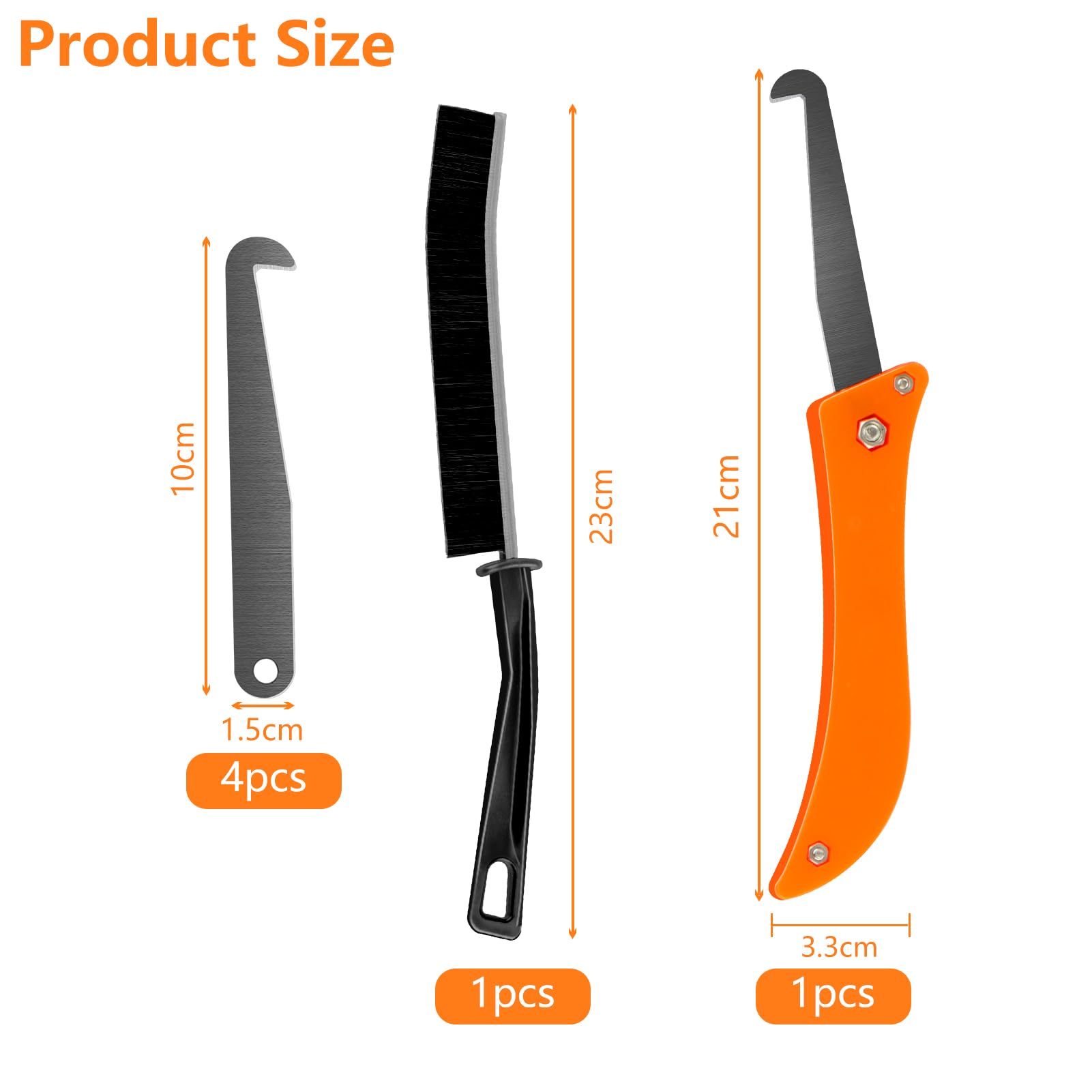 6 PCS Pro Grout Removal Tool Kit With Rake, Tile Remover, Scraper, Brush, Hand Saw and Angled Rake for Tile Cleaning - Image 2