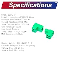 Vista 5 de Tcenofoxy - Conector Phoenix macho y hembra de 0.200 in 2/3/4/5/6/7/8/9/10/11/12/13/14/15/16/18/20/24 pines Phoenix Connector sin soldadura verde