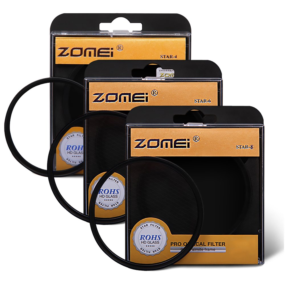 Zomei 82MM 3 Pieces +4 +6 +8 Points Star Filter Lens Filters Kit for Nikon D3300 D3200 D3100 D3000 D5300 D5200 D5100 D5000 D7000 D7100 DSLR Camera