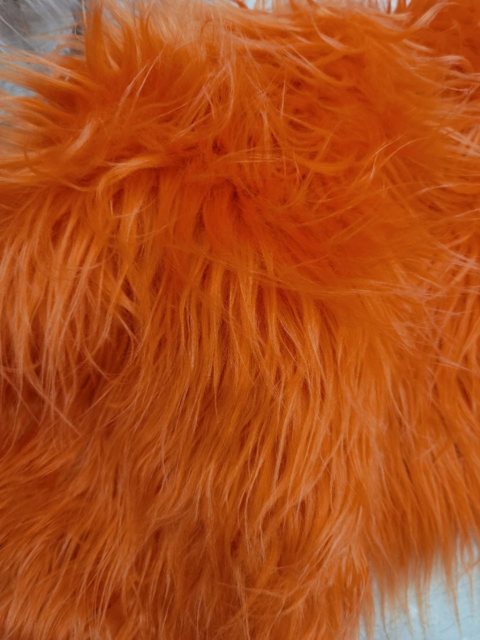 Faux Fur Fabric Square Patches for Crafts, Sewing, Costumes, Seat Pads (Orange, 10 x 20 Inch)