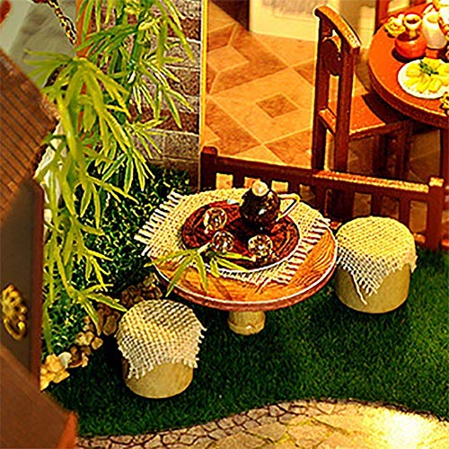 Puppenhaus-Miniatur mit Möbeln, Holz-Miniatur-Puppenhaus-Kit, DIY Art House Crafts mit Light-3D-Holzmodellbausatz – Bild 6