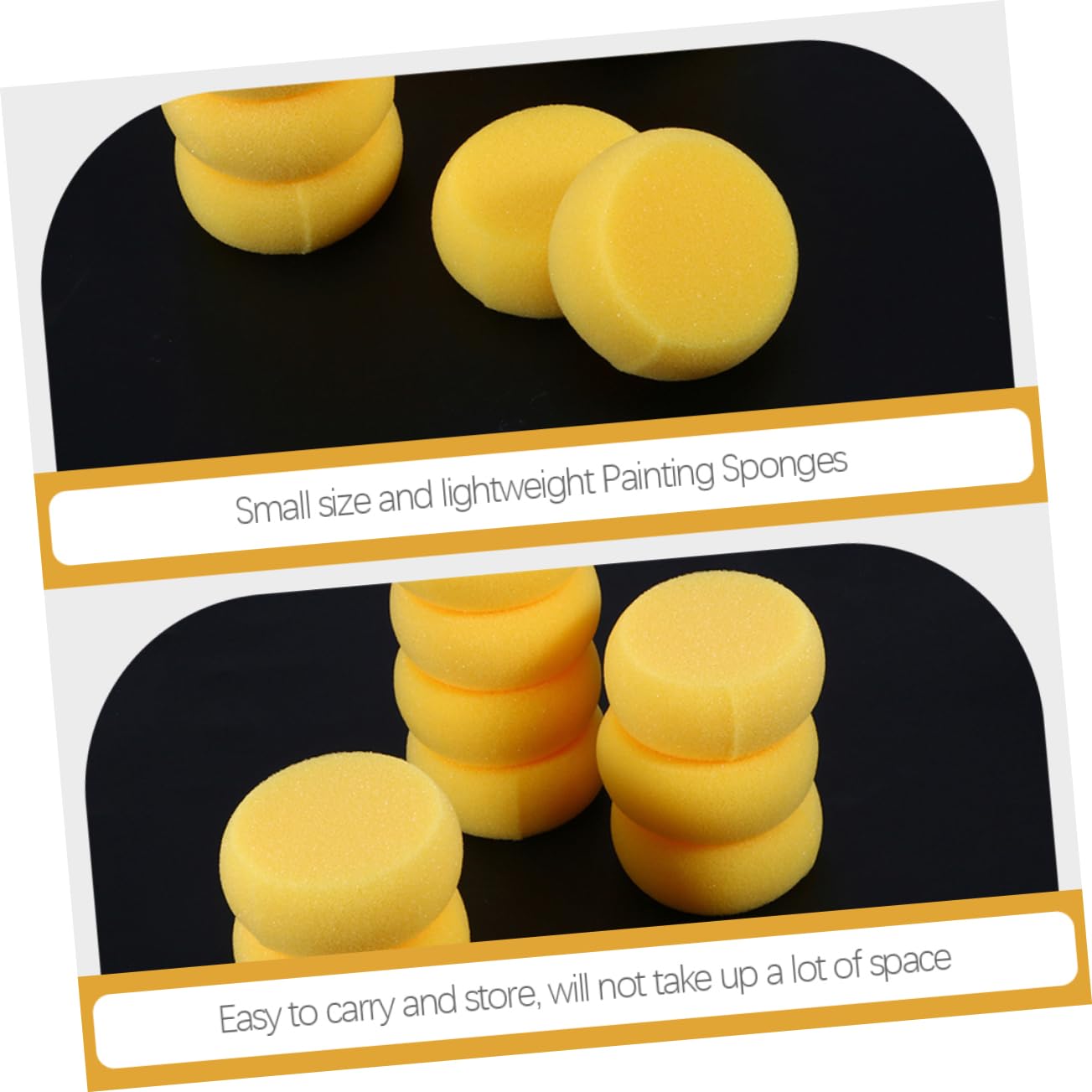 NUOBESTY 75 Pièces Éponge À Gâteau Ronde Jaune Pinceau Éponge De Poterie Éponge Aquarelle Ronde Éponge Jaune Tampon De Peinture Éponge De Peinture pour Enfants Éponges De Peinture Rondes