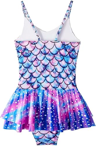 Miniatura 2 de Yuegoo Traje de baño para niñas, de una pieza, estampado 3D, con volantes, traje de baño de playa 2-9T