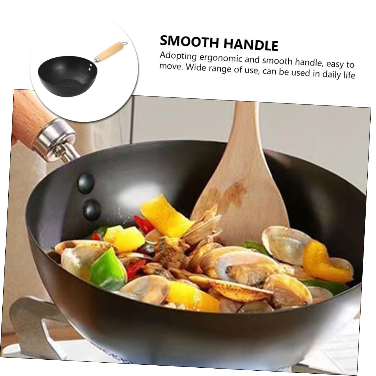 Amazon.co.jp: LALADEFIEE ノンスティックフライパン 鉄製の中華鍋